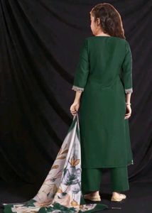 Emerald Green Embroidered Kurta Set