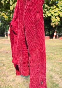 Zara TRF Premium Red Corduroy Blazer for Women