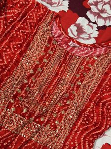 Red Printed Kurta