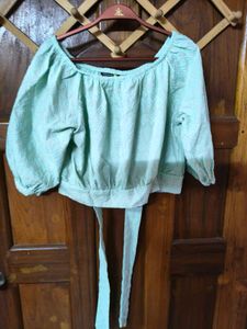 Mint Green Off-Shoulder Top