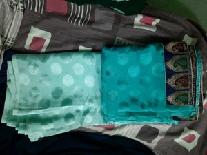 Double Shaded Bluish Green Saree