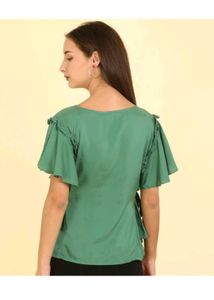 Sale 🛍️ 💰 Green Flutter Sleeve Top
