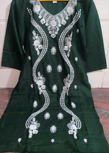 Green Embroidered Kurti Size Xxl