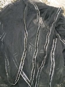 Beautiful Black Net Dupatta 4 Side Border