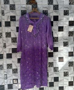 Mirror Work Chicken kari Kurti Set