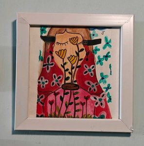Floral Figure Framed Art