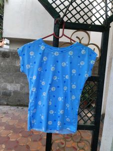 Blue Crop Tshirt For Girls And Women