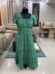 Stretchable Green Casual Dress