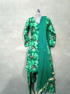 Green Floral Kurta Salwar Suit