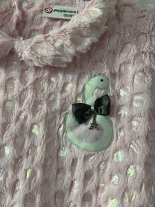 Peppermint Embellished Collared Pink N Black Dress