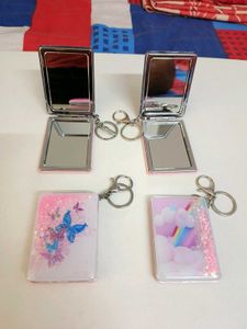 High Quality Mirror Keychains 4 Pcs