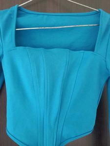 Blue Corset Style Top