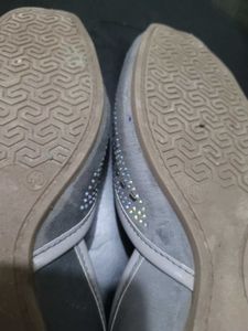 Elegant Silver Embellished Juttis