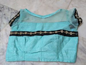 Aqua Blue Embellished Blouse