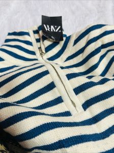 Korean Knit High Neck Zip Sweater