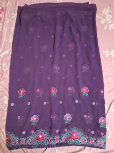 Elegant Purple Floral Saree