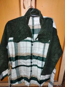 Corduroy Plaid Semi Winter Shirt