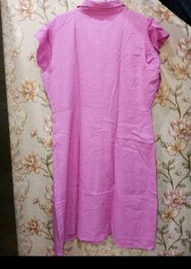 Madame Pink Ruffle Sleeve Dress
