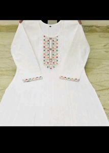 White Embroidered Kurti