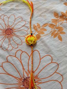 Handmade Rakhi - Yellow & Orange