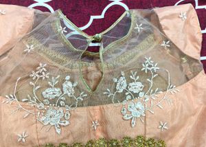 Peach Embroidered Blouse
