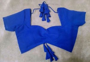 royal blue backless blouse ( padded)