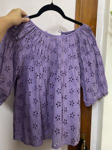 Westside Lov Lavender Cut work Top With Inner