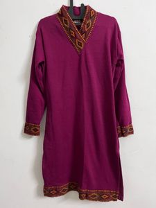 Kashmiri purple kurti with embroidered border
