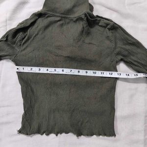 Olive Green Ribbed Top