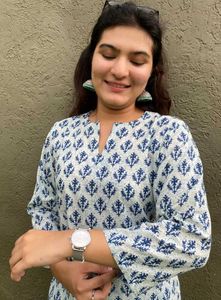 Floral Rayon Leaf Print Kurta Women