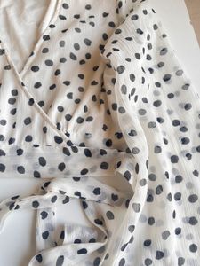 White Polka Dot Top