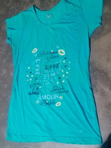 Green &#39;Listen to Your Heart&#39; Tee..And Blue T Shirt