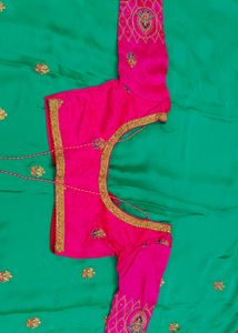 Sea  green colour saree