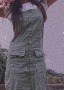 Olive Green Jumper Dress with white tshirt