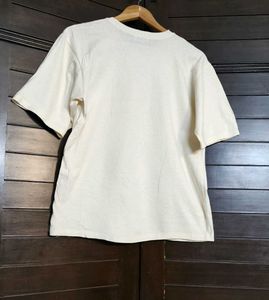 Heyday Women Cream Cotton Printed Regular Tshirt