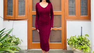 Burgundy Bodycon Midi Dress