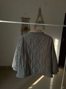 LUUL GREY FLEECE COLLAR PUFFER JACKET