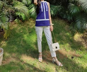 Chic Blue Sleeveless Top