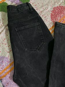 shine charcoal black jeans mom fit