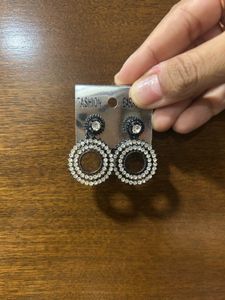 Black metal earrings