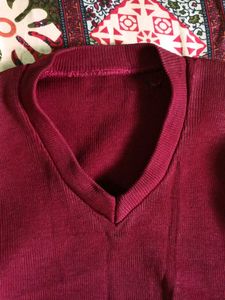 Burgundy V-Neck Sweater