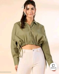 Green Cropped Shirt