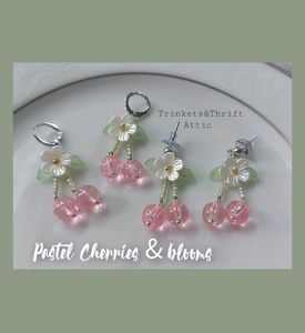 Pastel Dream Cherries & Blooms Earrings