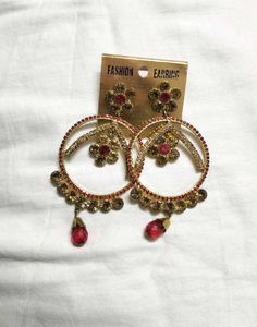 Red And Golden Earrings