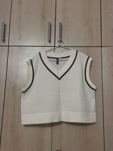 White V-Neck Vest