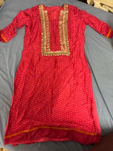Pink Embroidered Kurta