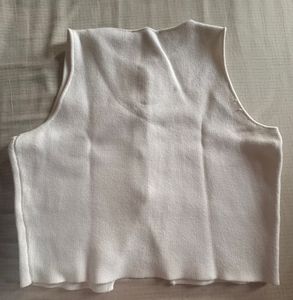 Zara White Knit Vest Top