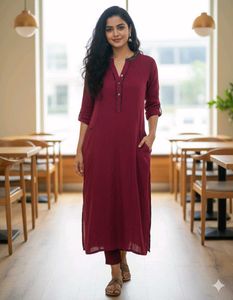 Maroon Kurta