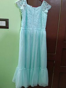 Mint Lace &amp; Tulle Girls Dress