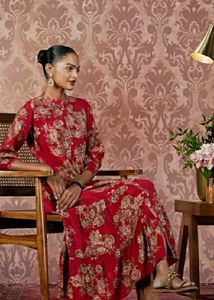 FASHOR Women's Floral Cotton A-line Midi Dress 👗